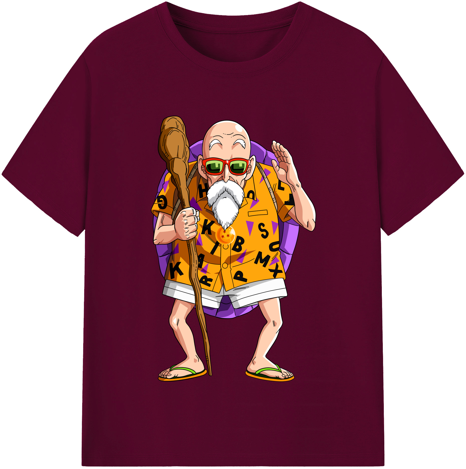 （画像用） ドラゴンボール 亀仙人（かめせんにん） DRAGON BALL Master Roshi Kame Sennin レディースカジュアルプリントTシャツ（綿100％）